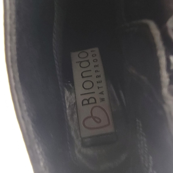Blondo Nivada Waterproof Booties Sz 9.5 Leather Black Side Zip - Picture 9 of 10